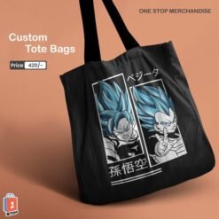 Goku and vageta tote bag