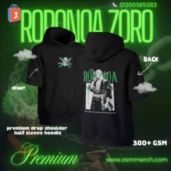 One piece zoro premium drop shoulder half sleeve hoodie