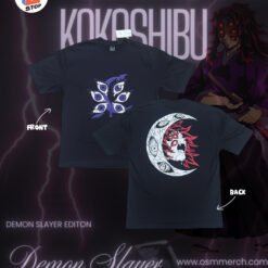 Demon Slayer kokushibo drop shoulder T shirt premium puff printed
