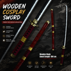 Zoro Sandai kitetsu Sword (cosplay) 104 cm Wooden Katana