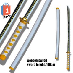 Zenitsu wooden Sword 100 cm wooden Katana (Copy)
